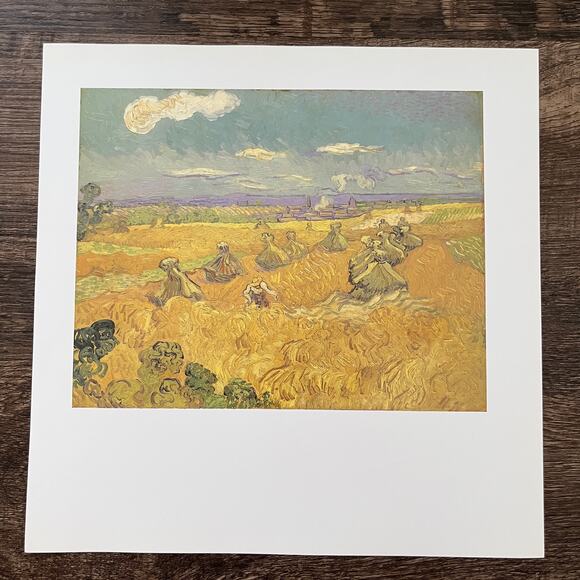 Wheat Fields With Reaper Vincent Van Gogh Art Book Plate Print SV33-1 - Picture 1 of 2